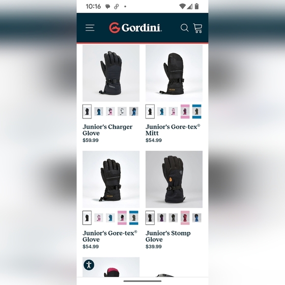 Winter Gloves 2 pairs Gray Gordini & Au Clair Black NWOT Size Jr S (7) - Picture 13 of 14